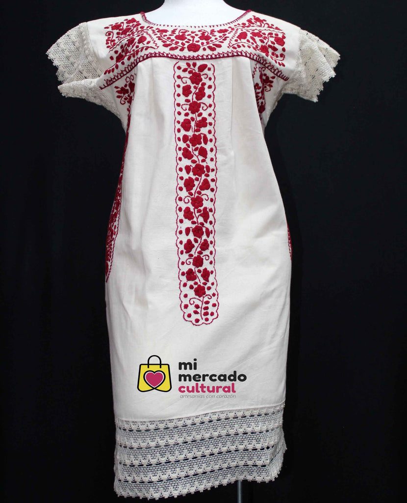 Vestido oaxaqueño blanco hot sale